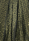 1940s Black and Gold Print Dress with Velvet Accents- New!