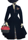 Gorgeous 1950s Black Velvet Princess Coat- New! (ON HOLD)