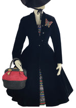 Gorgeous 1950s Black Velvet Princess Coat- New! (ON HOLD)