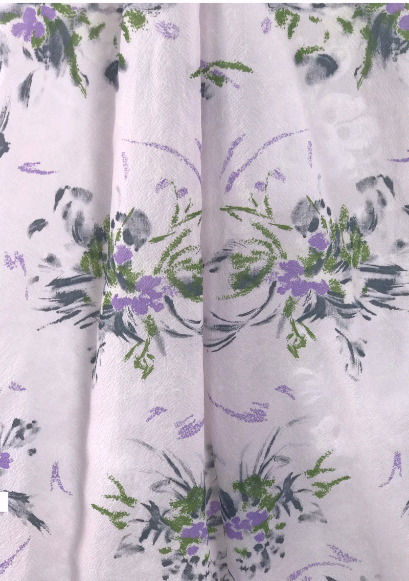 Original 1950s Lilac Floral Impressionist Violets Dress - New!
