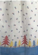 1950 Organdie Dress with Pine Trees Border Print  - New! (RESERVED)