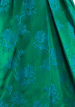 Late 1950s Early 1960s Green Floral Brocade Party Dress- New!