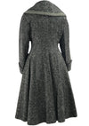 Vintage 1940s Charcoal Flecked Wool Princess Coat  New!