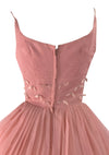 Vintage 1950-1960s Coral Chiffon Dress Ensemble  - New!