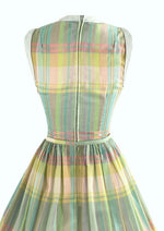 Late 1950s to Early 1960s Plaid Cotton Dress - NEW!
