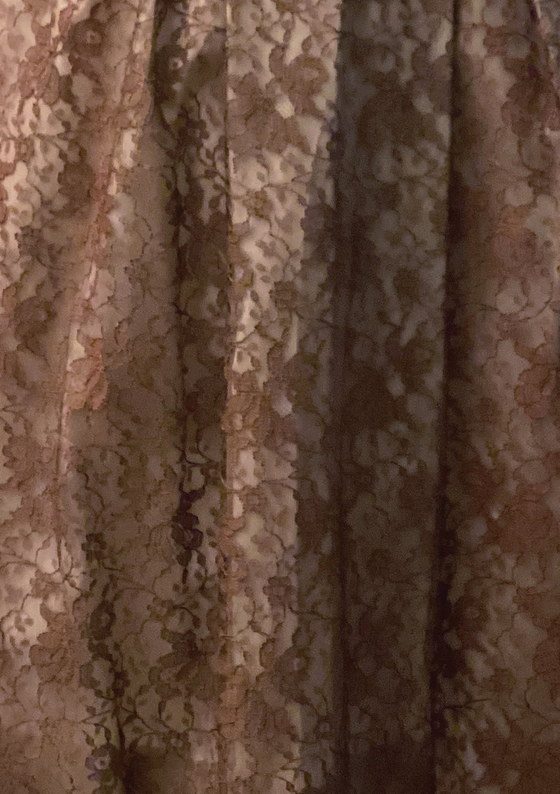 Late 1950s Mocha Lace Emma Domb Designer Party Dress - New!