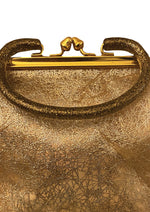 Late 1950s to Early 1960s Gold Glitter Vinyl Purse - NEW!