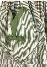 Late 1950s Green and White Stripes Cotton Dress- New!
