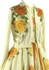 Rare 1950s Yellow Floral Jerry Gilden Dress Ensemble - New!