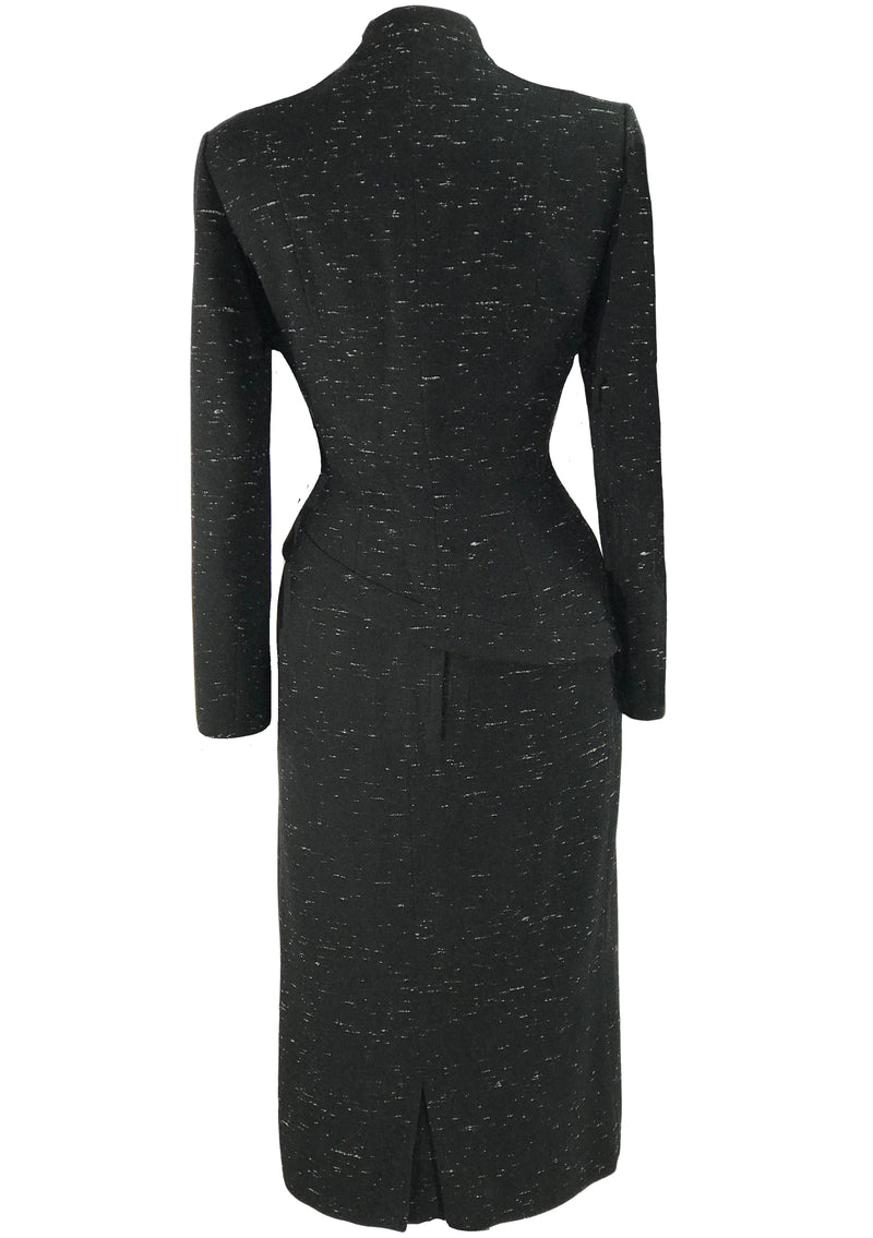 Vintage 1950s Designer Lilli Ann Black Fleck Suit- New!