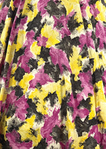 1950s Rose Pink and Yellow Abstract Floral Cocktail Dress- New!