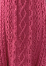 Vintage 1980s Rouge Pink Cable Knit Dress- NEW!