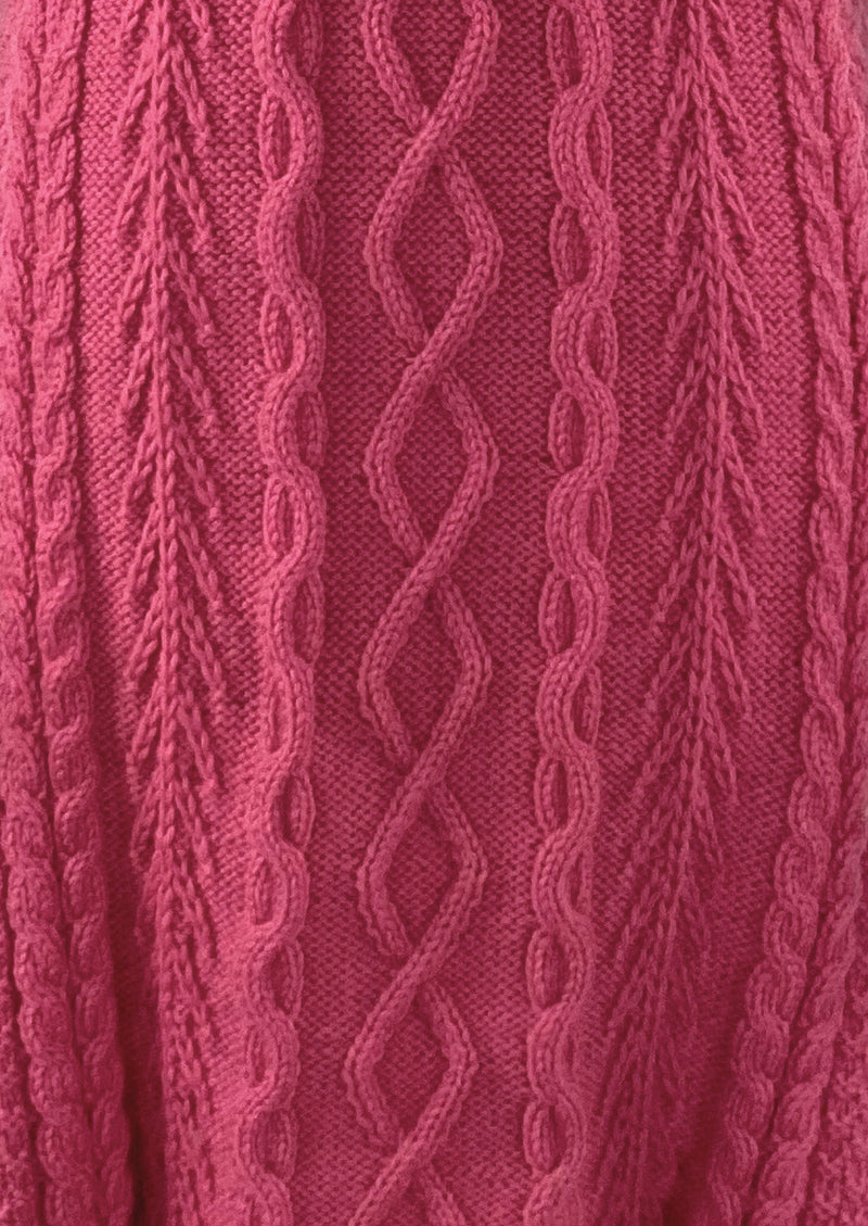Vintage 1980s Rouge Pink Cable Knit Dress- NEW!