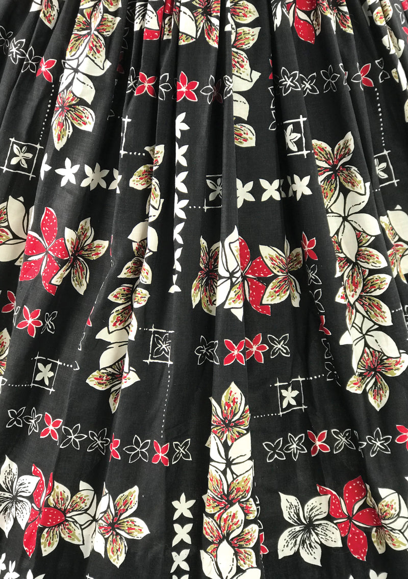 Striking 1950s Hawaiian Print Cotton Sundress - New!