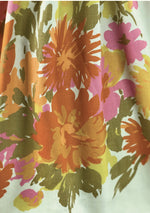 Vintage 1950s Tangerine Orange Floral Cotton Dress  - New!