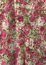 1950s Pink Roses with Sequins Cotton Dress- New!