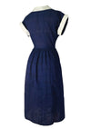 Late 1940s Early 1950s Royal Blue Cotton Dress - New!