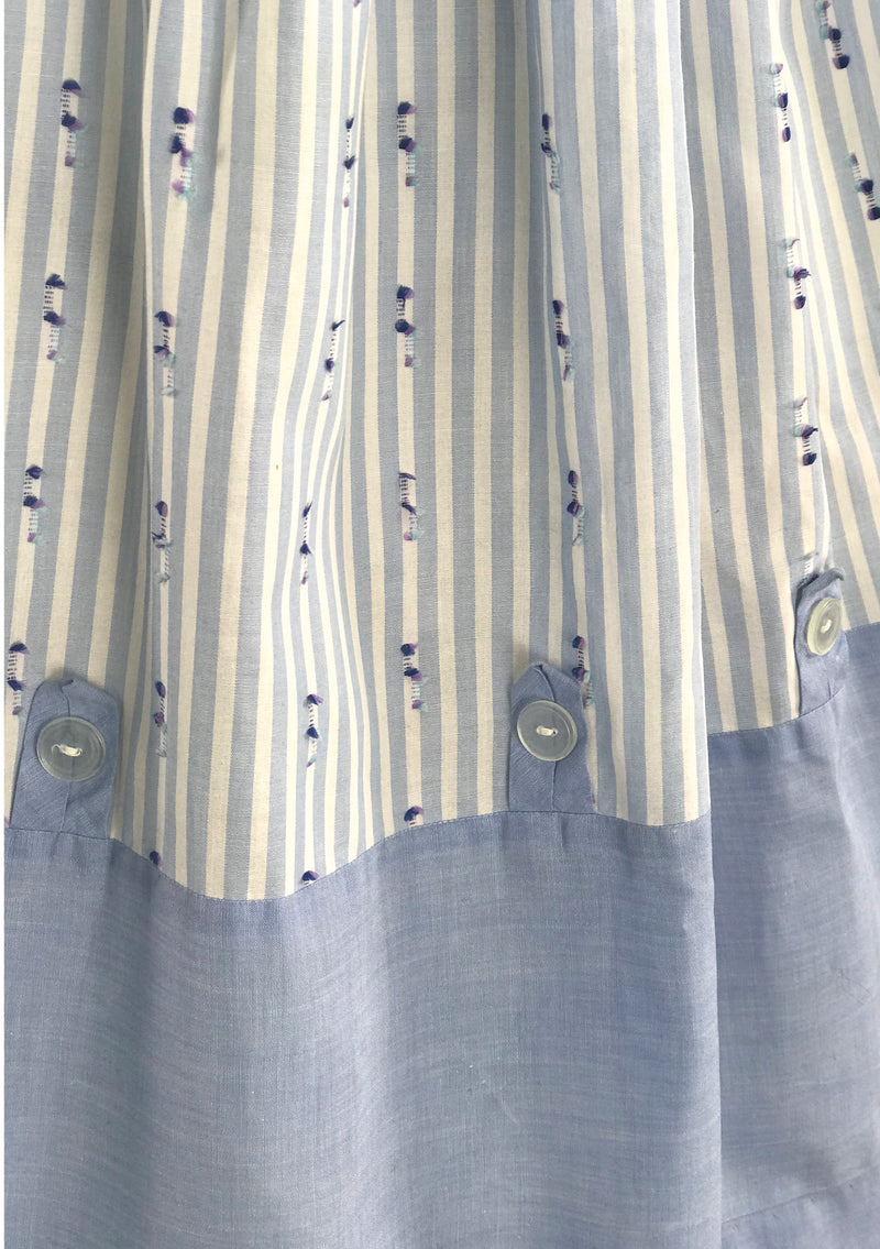 Vintage 1950s Blue & White Cotton Shirtwaist Dress  - New! (RESERVED)