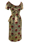 1950s Don Loper Designer Red Rose Lamé Ensemble- New!