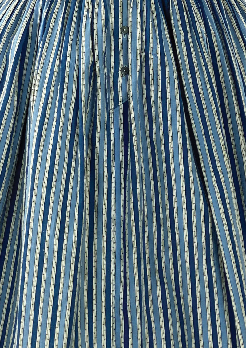 Vintage 1950s Blue and White Stripes Horrockses Dress- New!