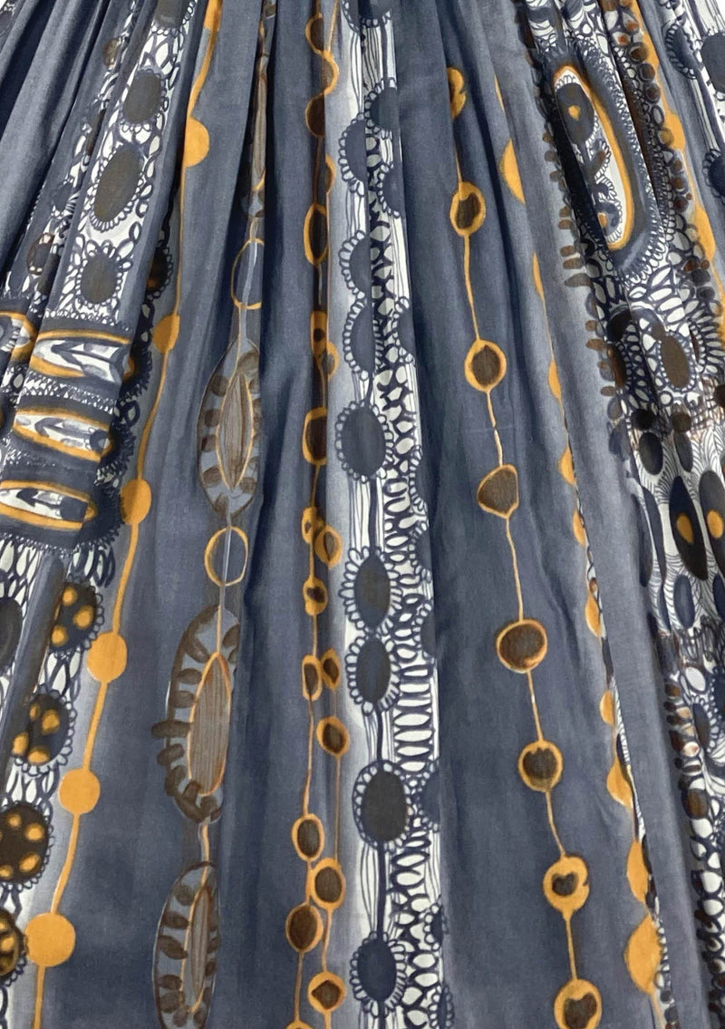 Late 1950s Orange and Grey Abstract Cotton Dress- New!