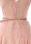 Late 1940s Early 1950s Pink Embroidered Cotton Dress- New!