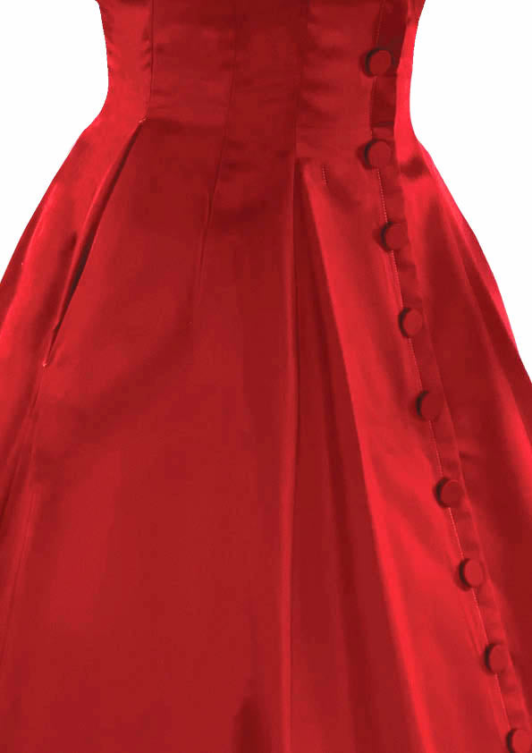 red satin 50s dress 50 from @british_retro #britishretro #ad #ootd #britishretrodress #gracekellystyle #ootd #duchesssatin #reddress