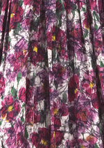 1950s Painterly Floral Cotton Dress With 3D Flower- New!