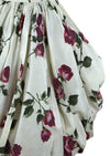 Stunning 1950s Sculptured Magenta Roses Cocktail Dress- New!