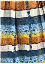 Vintage 1950s Striped Floral Cotton Dress- New!