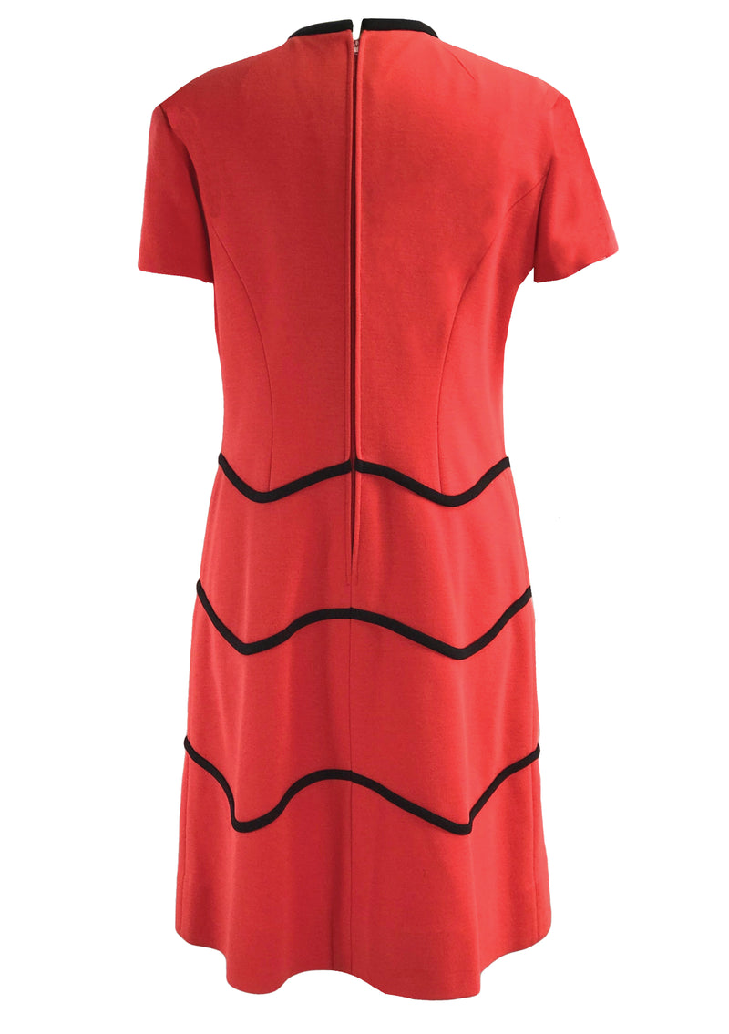 Vintage 1960s Designer Red and Black Ensemble- New!