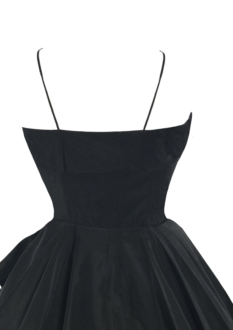 Spectacular 1950s Black Taffeta Designer Party Dress - New! (SOLD)