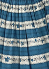 Stunning 1950s Horrockses Blue and White Floral Stripes Dress- New!