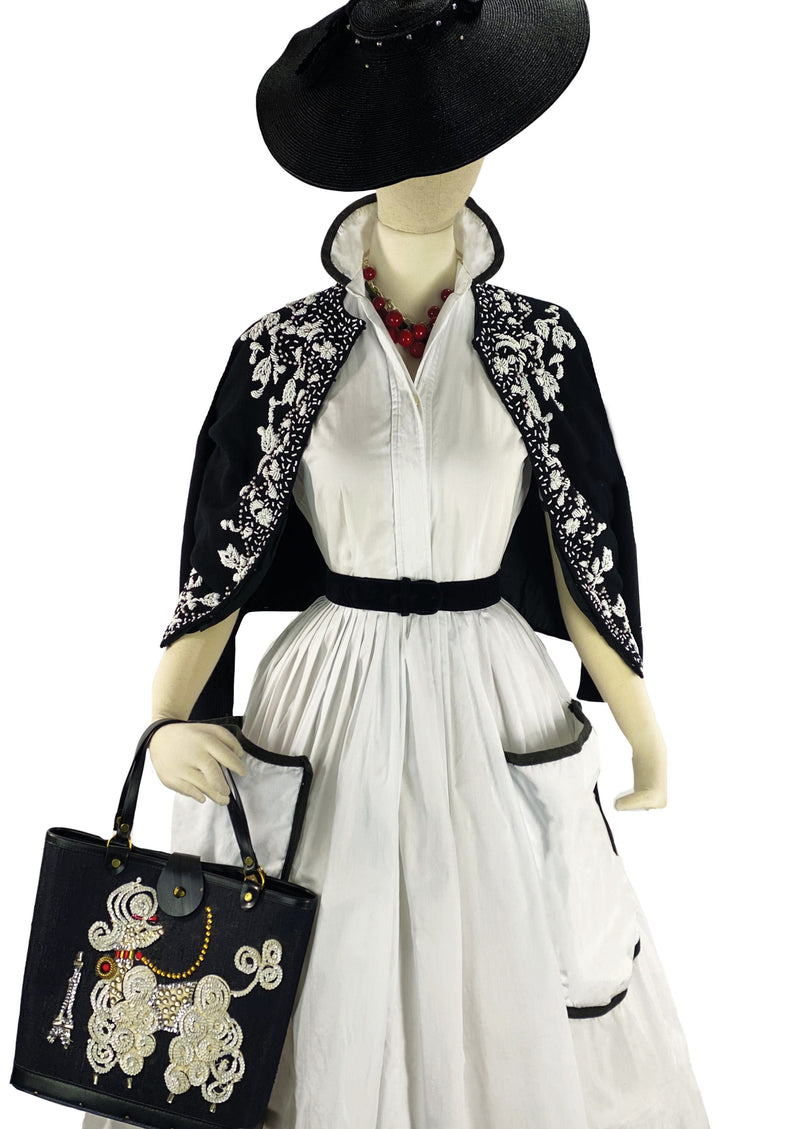 Late 1950s to Early 1960s White Cotton Dress- New!