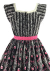 Vintage 1950s Pink Peacock Print Cotton Dress- New! (ON HOLD)