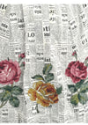 1950s Novelty Newsprint Skirt with Rose Appliques - New!