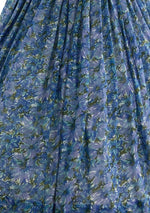 1950s Blue Floral Cotton Voile Dress - New!