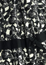 Vintage 1950s B&W Stain Glass Print Cotton Sundress - New!