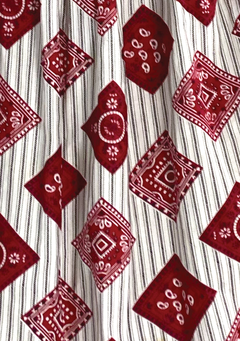 Lovely 1950s Ticking Stripe with Bandeau Squares Sundress- New!