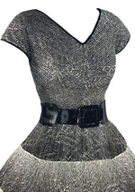 Late 1950s Black and White Cotton Lace Dress- NEW!