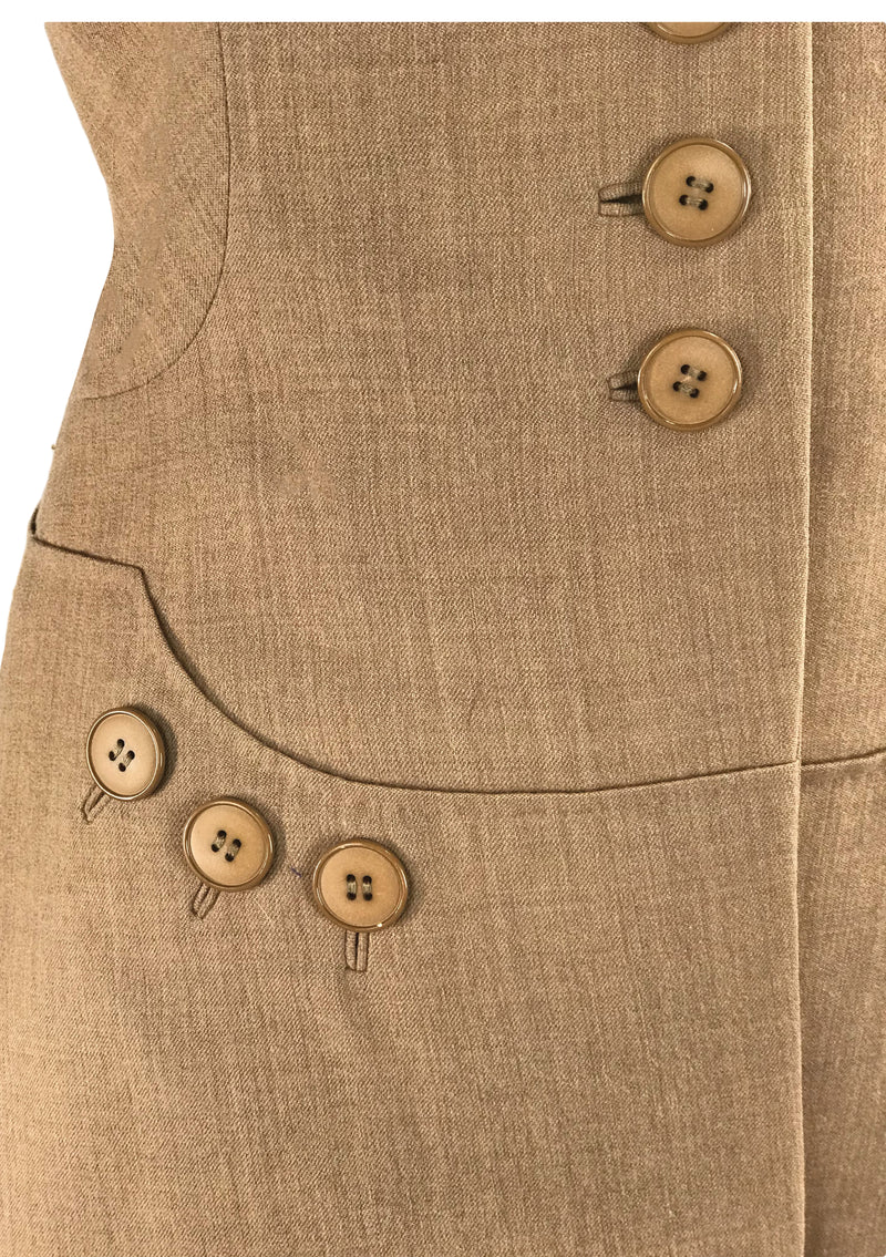 Stunning Vintage 1940s Tan Gabardine Suit - New!