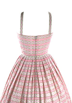 1950s Pat Primo Pink Striped Dress