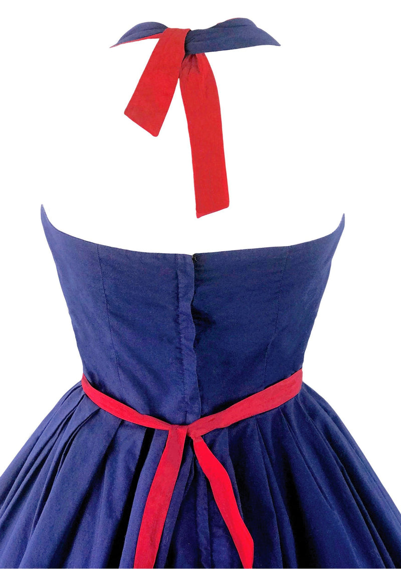1950s Dramatic Sailor Cotton Designer Dress - New!