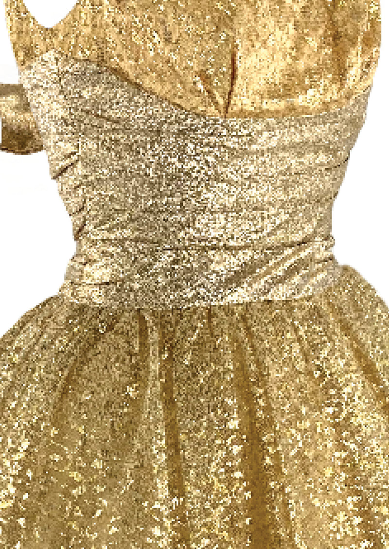 Vintage 1950s Gold Lace Dress with Lamé - New! (SOLD)