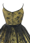 Gorgeous 1950s Black Flocked Glitter Chiffon Party Dress - New!