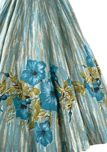 1950s Morning Glories Applique Cotton Dress  - New!