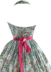 Vintage 1950s Pink and Blue Floral Rosebud Dress - New!