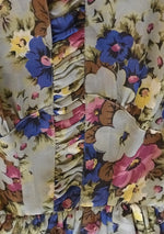 Vintage 1940s Floral Bouquet Crepe Draped Dress - New!