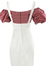 Late 1950s to Early 1960s Red & White Wiggle Dress - NEW!