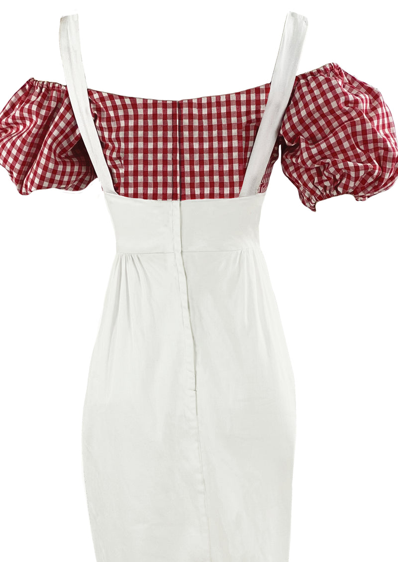 Late 1950s to Early 1960s Red & White Wiggle Dress - NEW!